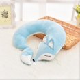 thumbnail image 1 of Almohadas de viaje Aviones Zorro Animal Almohada para el cuello en forma de U Felpa de piel cálida Dibujos animados Cómoda almohada de equipaje para aviones Coche Tren (Azul), 1 of 5