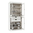 thumbnail image 3 of Palace Imports 100% Solid Wood Kitchen Pantry Storage Cabinet with Glass Doors, Adjustable Shelves and 2-Drawers, White, 3 of 6