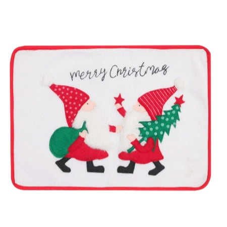 

TureClos Christmas Placemats Embroidery Faceless Old Man Dining Hall Kitchen Tableware Tablecloth Noel Bar Hotel Restaurant Party