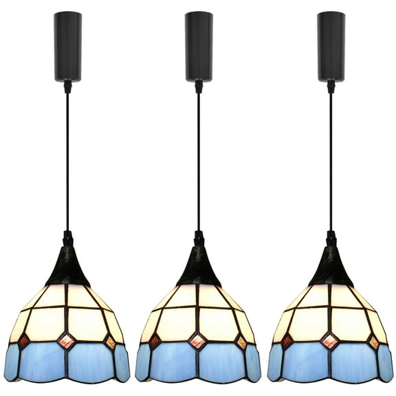 Kiven H-Type Track Lighting, 3-Light Modern Halo Track Pendant Light with Glass Shade, Track Light Pedant Adjustable Length for Bedroom Kitchen Island Home Lighting