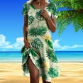 thumbnail image 1 of WILLBEST Vestido De Mujer Con Estampado Floral, Informal, Cuello Redondo, Para Vacaciones, Uso Diario, Primavera, Verano, Básico, Cómodo, Elegante, Femenino. 3112, 1 of 3