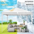 thumbnail image 4 of 10 x 10 FT Outdoor Pop-Up Canopy, Instant Party Tent, Camping Beach Gazebo, 3 Height Adjustable with 8 Stakes, 4 Sandbags, 4 Wind Ropes, Carrying Bag, White, 4 of 8