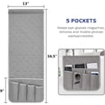 thumbnail image 4 of Sofa Armrest Organizer Non-Slip Arm Chair Bedside Caddy Storage Organization for Recliner Couch with 5 Pockets for Cell Phone TV Remote Magazines (Grey), 4 of 7