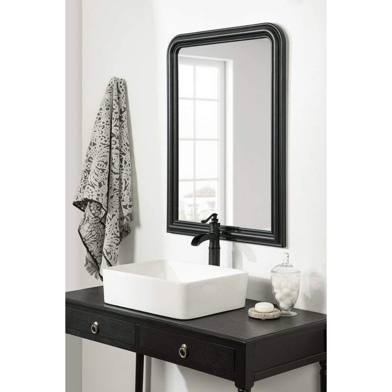Kate and Laurel Kinsman Large Full Size Long Arched Wall Mirror 26 x 36 Black Decorative For Home and Entry Walmart