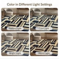 thumbnail image 7 of ODIKA 3'x5' Ultra-Soft Throw Mat, Retro Colorblock Mosaic Vintage Abstract Band Layout Striped Flowing Dynamic None Washable, Bare feet friendly, Easy Care Indoor rug for Bedside, Vanity, 7 of 7