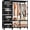 Black, variant on Portable Closet, Easy Assembly, Large Capacity Wardrobe Closet, Sturdy and Stable Clothes Rack with Shelves 4 Storage Baskets and 2 Hanging Rods, for Bedroom and Cloakroom White