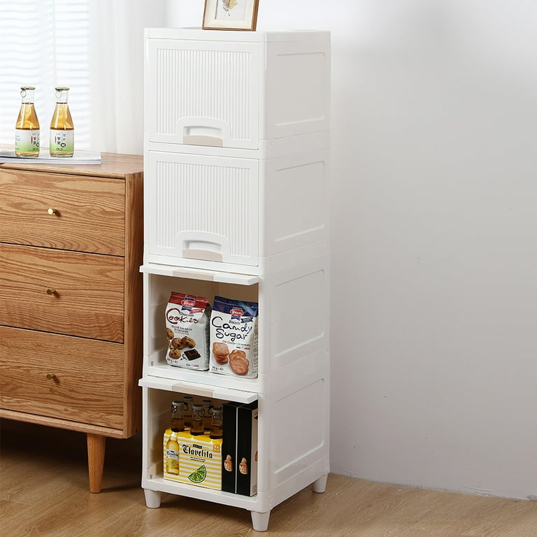 4 Tier Storage Drawers BTMWAY Plastic Storage Cart with Drawers