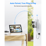 Toguard SC49 10CH Wired Security Camera System Outdoor with 500G Hard Drive, 2K 10.1 LCD NVR Monitor, 4pcs 2K/2MP+2PM PTZ Dual Lens Linkage Security Surveillance Cameras, Wireless WiFi Sigal