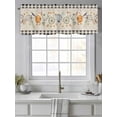 thumbnail image 4 of Orange Green Pumpkin Valances for Windows Linen Texture Thanksgiving Black Plaid Rod Pocket Curtains Valance Short Window Treatment Drapes for Living Room, Bedroom Bathroom 60"&nbsp;W x 14" L, 4 of 5