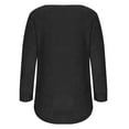 thumbnail image 5 of Blmnix Dressy Tops for Woman Sweater Black Tunic Long Sleeve Solid Crew Neck Pullover Tops for Junior Fashion, 5 of 6