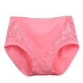 thumbnail image 3 of opvise Menstruation Panties Lace High Waist Leak Proof Close Fit Plus Size Cotton Crotch Obesity Briefs Middle Aged Underwear Pink 6XL, 3 of 8