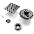 thumbnail image 5 of Square Shower Floor Drain With Flange, Detachable Square Lattice, 304 Stainless Steel 4In, 5 of 5