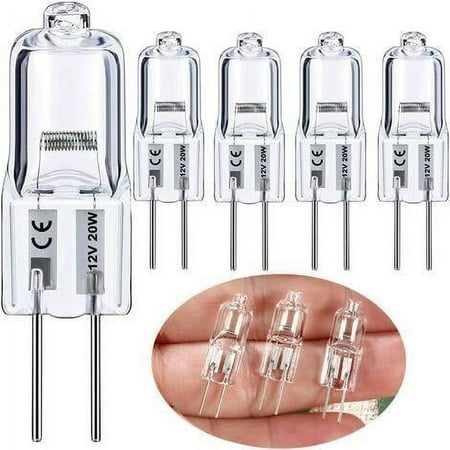 Vehicle Light Bulb Replacement Halogen Bulb with G4 Bi-Pin Base for High Output Applications 12V 20W Ultra-small Size Electroplated Copper Needle Warm White 5 Pack
