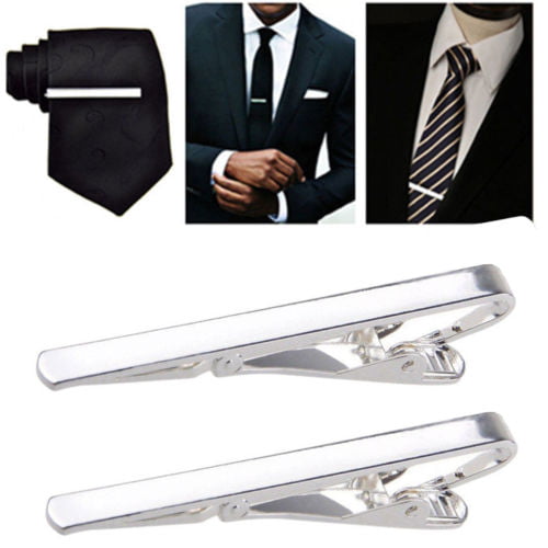 New Men's Silver Gold Metal Simple Practical Plain Necktie Tie Clip Bar Clasp 