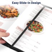 WeChef 30 pack 8.5x11 Restaurant Menu Book Covers Trifold 3 Page 6 View for Cafe Hotel Bar Black