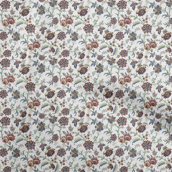oneOone Viscose Jersey White Fabric Asian Suzani Sewing Craft Projects Fabric Prints By Yard 60 Inch Wide