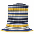 thumbnail image 6 of Navy Blue Yellow Striped Blanket Soft Cozy Warm Throw Blanket for Couch, Plush Fuzzy Flannel Fleece Blankets for Sofa, Farmhouse Vintage Stripe Bed Blankets Lightweight Gifts for Women, 40"x50", 6 of 9
