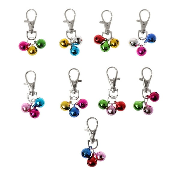 Huhudde Pet Collar Colorful Bells Mini Loud Bells Dog Collar Charm Lobster Clamp Dog Triple Bells Pendant for Dog for Cat