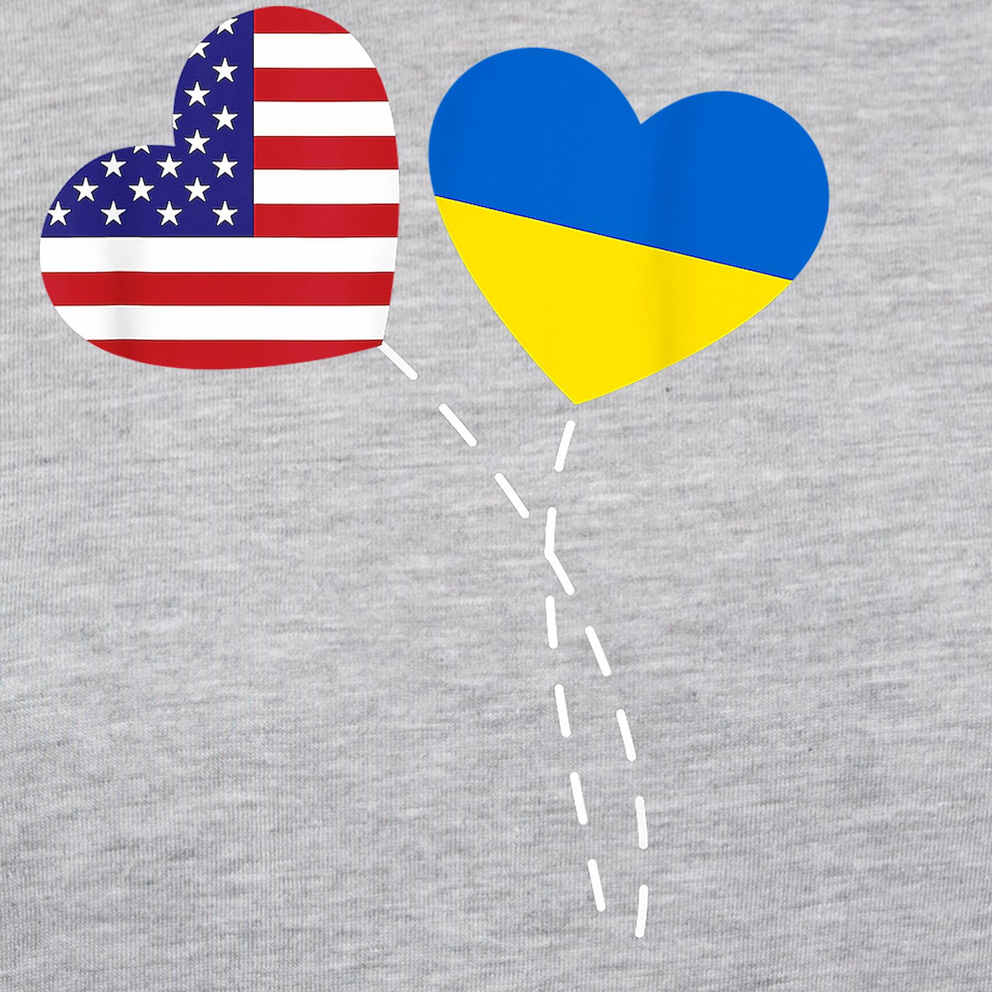 CafePress - Loving USA Ukraine Flag Heart Long Sleeve T Shirt - Womens Baseball Tee