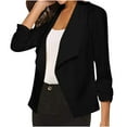 thumbnail image 2 of SROBPTY Womens Jackets, Blazer for Women, Women's Fashion Casual Solid Long Sleeve Suit Jacket Black,XXXL, 2 of 4