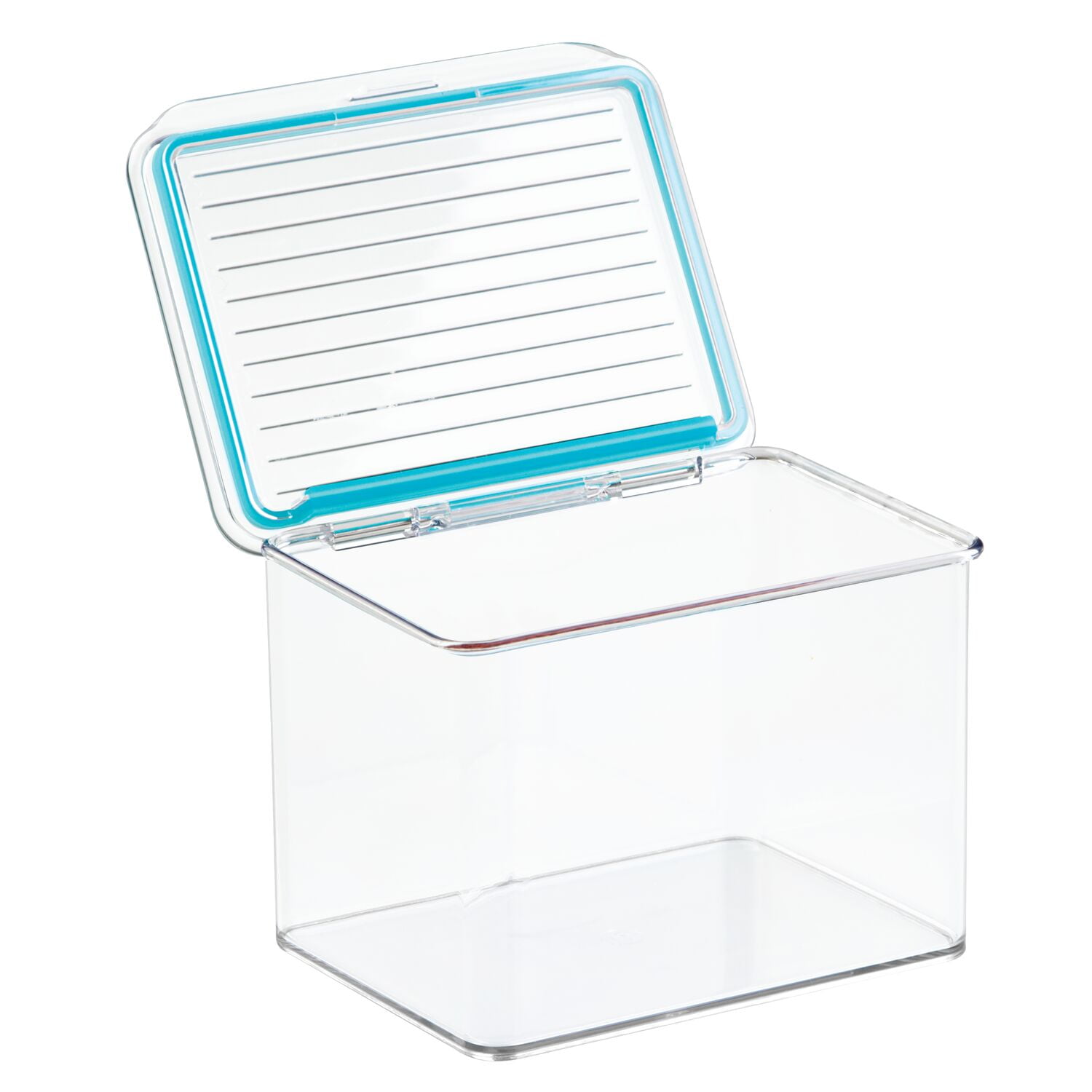 Stackable storage bin with hinged lid, 22L, Plastic File Cabinet:  Streamlined Office Storage