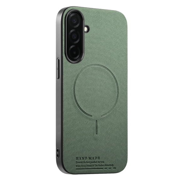 Slim Fit Case For Samsung Galaxy S25 , Compatible with MagSafe Wireless Charging, Carbon Fiber Pattern Magnetic Protection, Lightweight Anti-Scratch Shockproof Bumper Cover,Green