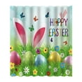 thumbnail image 2 of Easter Shower Curtain, Waterproof Bathroom Curtain with Hooks, 59x71 Inch No Punch Bunny Egg Design, Polyester Holiday Bath Decor, 2 of 6