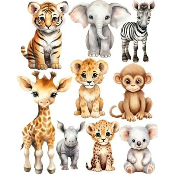 Large Safari Cutouts (12inch, 9PCS): Jungle/Zoo Animal, for Birthday/Baby Shower Party