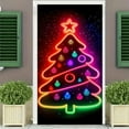 thumbnail image 5 of Hometravel Fluorescent Christmas Tree Door Curtain, Glowing Holiday Party Entrance Decor, Light-Up Front Door Porch Display for Seasonal Celebration, 5 of 6