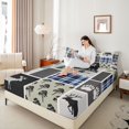 thumbnail image 4 of Feelyou Jungle Moose Deer Bed Sheets for Adult, Patchwork Checkered King Sheets, Countryside Theme Sheet Set, Super Cozy Room Decor, 4-Piece, 4 of 7