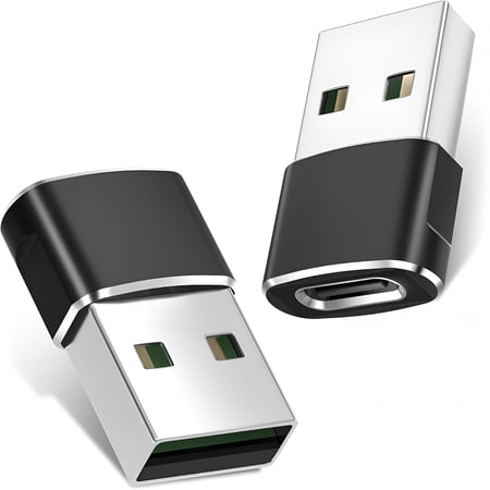 GJX Usb to Usb C Adapter 2Pack Type C Female to a Male Power Adapter for Iphone Carplay Airpods Ipad Air Galaxy Google