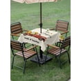 thumbnail image 4 of Outdoor Tablecloth with Umbrella Hole for Patio/Picnic/Party/Camping, Sunflower Truck Waterproof Table Cloth Square Cover Washable, Elegant Yellow Floral Summer Botanical (54"x 54"), 4 of 8