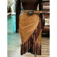 thumbnail image 5 of Skirt for Women High Waisted Fall Winter Tassel Short Mini Skirt Light Brown XL, 5 of 7