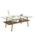 thumbnail image 3 of Smilegend Rectangle Coffee Table, Tempered Glass Tabletop with Transparent Glass, Durable Construction and Sturdy Support for a Sleek and Stylish Design, 3 of 8