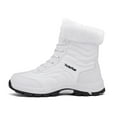 thumbnail image 6 of Womens Hiking Snow Winter Boots Waterproof Work Ankle Boots for Women Mens Comfortable Warm Fuzzy Boots for Backpacking Cycling White Size 8.5, 6 of 9