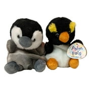 Set of 2 ROCKHOPPER & EMPEROR PENGUIN Palm Pals 5" Stuffed Animal Plush, Aurora