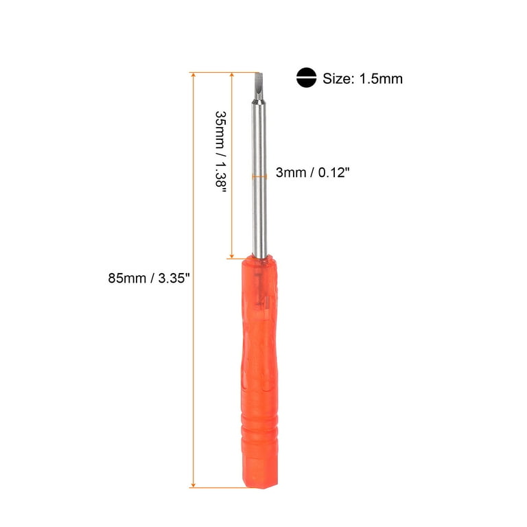 Mini Slotted Screwdriver 1.5mm Flat Head for Electronics Repair 10 Pack Red