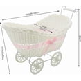 thumbnail image 2 of Rattan baby basket with handle and wheels, perfect gift for baby shower or newborn (pink) Pink, 2 of 4
