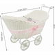 thumbnail image 2 of Rattan baby basket with handle and wheels, perfect gift for baby shower or newborn (pink) Pink, 2 of 4