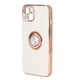 thumbnail image 4 of Funda para teléfono móvil para iPhone 13 con soporte de anillo chapado en brillo de oro rosa, funda protectora para teléfono de TPU flexible ultrafina, color blanco, 4 of 5