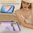 thumbnail image 3 of Asuwish Compatible with Samsung Galaxy S24 FE 5G Wallet Phone Case Screen Protector Ring Crossbody Strap Stand Credit Card Holder RFID Cell Cover for S 24 EF AI S24FE 24S Women Girls Purple, 3 of 7