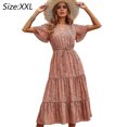 thumbnail image 2 of Vestido de fiesta para mujer con estampado sexy de escote en V de primavera y verano (rojo), 2 of 7