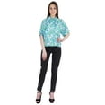 thumbnail image 2 of Moomaya WoMen's Printed Top Collar Neck Button-Down Shirt Short Sleeve Tunic, 2 of 8