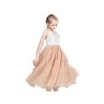 thumbnail image 4 of Girls Dress Beige Lace Tulle Hollow Back Wedding Party Birthday 8 Years, 4 of 6