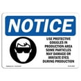 thumbnail image 1 of SignMission OS-NS-A-1218-L-18810 12 x 18 Po Panneau d'Avertissement OSHA - Utiliser des Lunettes de Protection en Production, 1 of 1