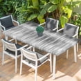 thumbnail image 2 of Grey Table Cloths for 4 Foot Rectangle Tables, Modern Abstract Art Ombre Striped Patio Waterproof Elastic Fitted Tablecloths, Washable Rectangular Table Cover for Camping, 2 of 8