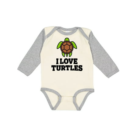 

Inktastic I Love Turtles Gift Baby Boy or Baby Girl Long Sleeve Bodysuit