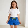 thumbnail image 4 of Nilvkv Girls Shorts, Shorts for Girls, Youth Solid Color Lightweight Stretchy Soft Lounge Shorts Casual Summer Daily Wear Blue 7-8 Years, 4 of 7