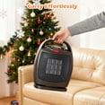 thumbnail image 3 of 1500W Eletric Heater with 3 Levels PTC Heating Modes, Small Portable Heater with 90°Oscillation, Overheat Protection and Tip-Over Switch for Bedroom, Dorm, Office, Black, 3 of 12