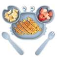 thumbnail image 1 of Platos de Silicona U Chef Azul con Succión Dividida para Bebé y Niños Pequeños, 1 of 5